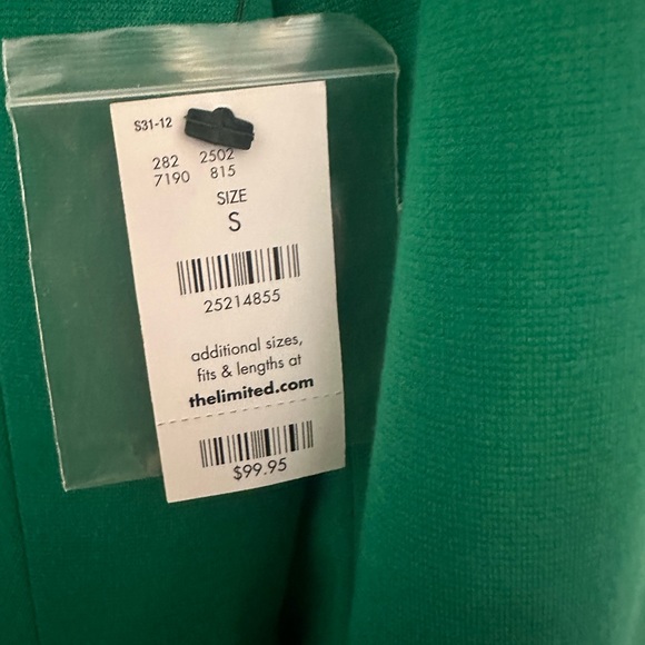 The Limited Small Green Stretch Knit Blazer NWT - Picture 6 of 6